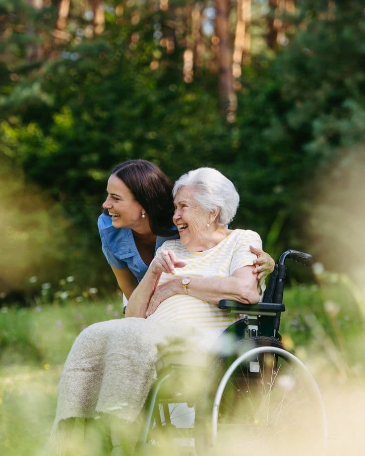 Warm human connection between carer and person living with dementia